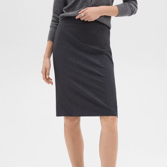 Theory Dresses & Skirts - NWT Theory Charcoal Melange Gray Traceable Good Wool Skinny Pencil Skirt Size 18